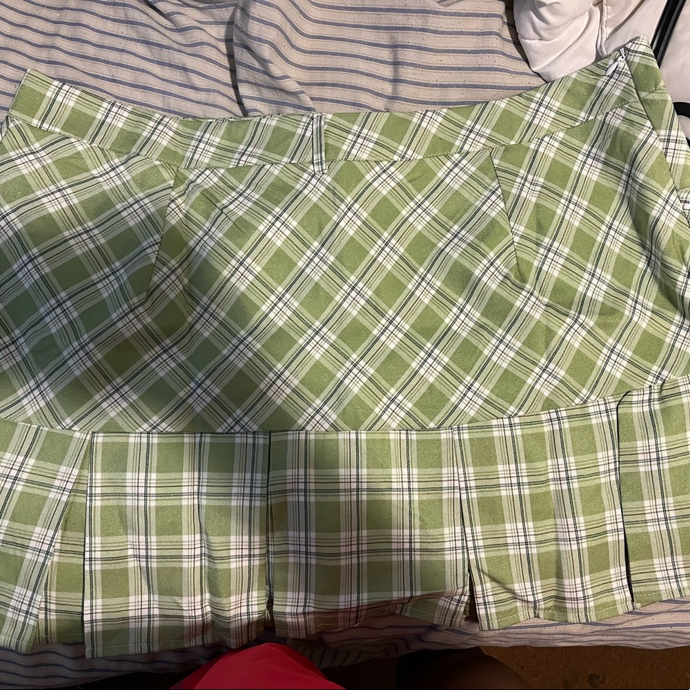 Green Plaid Skirt